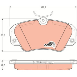  stabdžių trinkelių rinkinys, diskinis stabdys <small>COTEC</small>