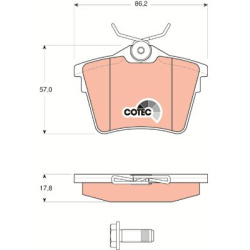  stabdžių trinkelių rinkinys, diskinis stabdys <small>COTEC</small>