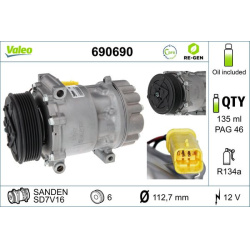  kompresorius, oro kondicionierius <small>VALEO RE-GEN REMANUFACTURED</small>