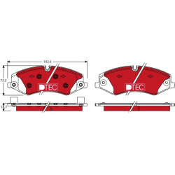  stabdžių trinkelių rinkinys, diskinis stabdys <small>DTEC COTEC</small>