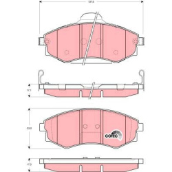  stabdžių trinkelių rinkinys, diskinis stabdys <small>COTEC</small>