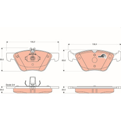  stabdžių trinkelių rinkinys, diskinis stabdys <small>COTEC</small>