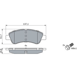  stabdžių trinkelių rinkinys, diskinis stabdys