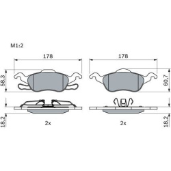  stabdžių trinkelių rinkinys, diskinis stabdys