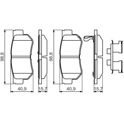  stabdžių trinkelių rinkinys, diskinis stabdys