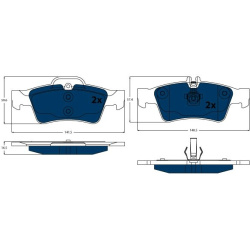  stabdžių trinkelių rinkinys, diskinis stabdys <small>ELECTRIC BLUE</small>