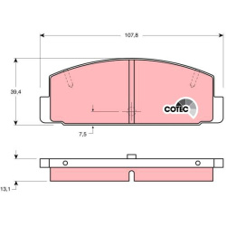  stabdžių trinkelių rinkinys, diskinis stabdys <small>COTEC</small>