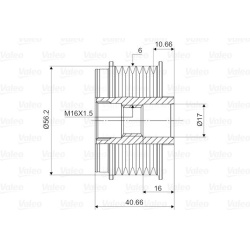  laisvos eigos sankaba, kint. sr. generatorius <small>VALEO NEW SPARE PART</small>