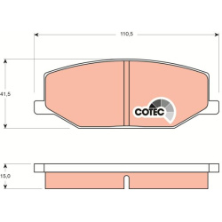  stabdžių trinkelių rinkinys, diskinis stabdys <small>COTEC</small>