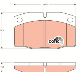  stabdžių trinkelių rinkinys, diskinis stabdys <small>COTEC</small>