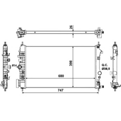  radiatorius, variklio aušinimas <small>EASY FIT</small>