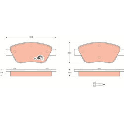  stabdžių trinkelių rinkinys, diskinis stabdys <small>COTEC</small>