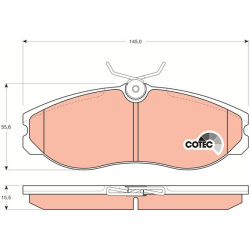  stabdžių trinkelių rinkinys, diskinis stabdys <small>COTEC</small>