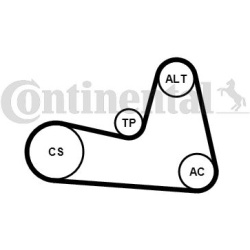  V formos rumbuotas diržas, komplektas