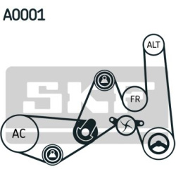 V formos rumbuotas diržas, komplektas