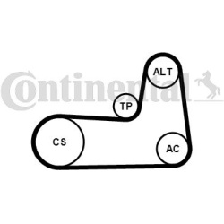  V formos rumbuotas diržas, komplektas