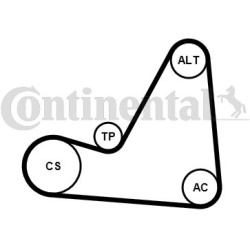  V formos rumbuotas diržas, komplektas