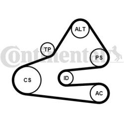  V formos rumbuotas diržas, komplektas