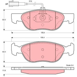  stabdžių trinkelių rinkinys, diskinis stabdys