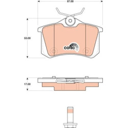  stabdžių trinkelių rinkinys, diskinis stabdys <small>COTEC</small>