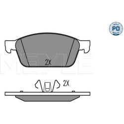  stabdžių trinkelių rinkinys, diskinis stabdys <small>MEYLE-PD: Advanced performance and design.</small>