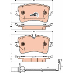  stabdžių trinkelių rinkinys, diskinis stabdys <small>COTEC</small>