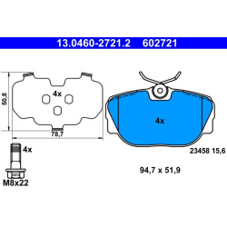  stabdžių trinkelių rinkinys, diskinis stabdys