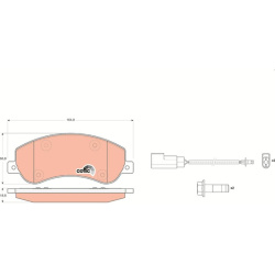  stabdžių trinkelių rinkinys, diskinis stabdys <small>COTEC</small>