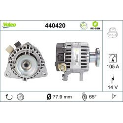  kintamosios srovės generatorius <small>VALEO RE-GEN REMANUFACTURED</small>