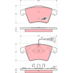  stabdžių trinkelių rinkinys, diskinis stabdys <small>COTEC</small>
