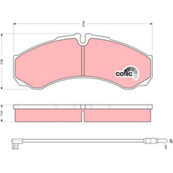  stabdžių trinkelių rinkinys, diskinis stabdys <small>COTEC</small>