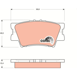 stabdžių trinkelių rinkinys, diskinis stabdys <small>COTEC</small>