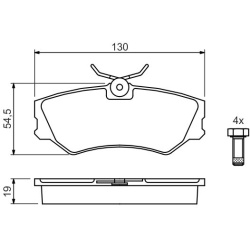  stabdžių trinkelių rinkinys, diskinis stabdys