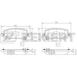  stabdžių trinkelių rinkinys, diskinis stabdys <small>COTEC</small>