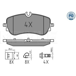  stabdžių trinkelių rinkinys, diskinis stabdys <small>MEYLE-PD: Advanced performance and design.</small>