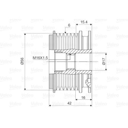  laisvos eigos sankaba, kint. sr. generatorius <small>VALEO NEW SPARE PART</small>