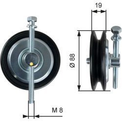  įtempiklio skriemulys, V formos diržas <small>DriveAlign™</small>