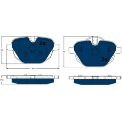  stabdžių trinkelių rinkinys, diskinis stabdys <small>ELECTRIC BLUE</small>