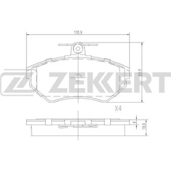  stabdžių trinkelių rinkinys, diskinis stabdys