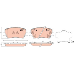  stabdžių trinkelių rinkinys, diskinis stabdys