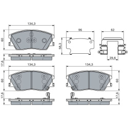  stabdžių trinkelių rinkinys, diskinis stabdys