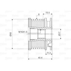  laisvos eigos sankaba, kint. sr. generatorius <small>VALEO NEW SPARE PART</small>