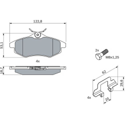  stabdžių trinkelių rinkinys, diskinis stabdys