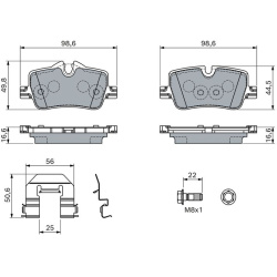  stabdžių trinkelių rinkinys, diskinis stabdys