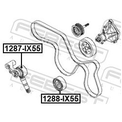  įtempiklio skriemulys, V formos rumbuotas diržas