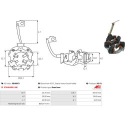  laikiklis, angliniai šepetėliai <small>Brand new AS-PL</small>