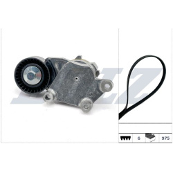  V formos rumbuotas diržas, komplektas