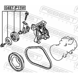  įtempiklio skriemulys, V formos rumbuotas diržas