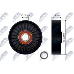  įtempiklio skriemulys, V formos diržas