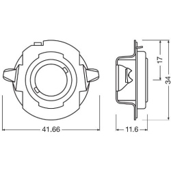  lemputės lizdas, priekinis žibintas <small>LEDriving® ADAPTER</small>